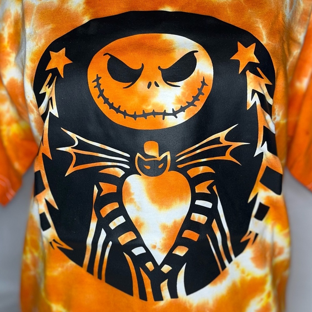 Custom Handmade tie dye graphic tee unisex sz M Nightmare Before Christmas